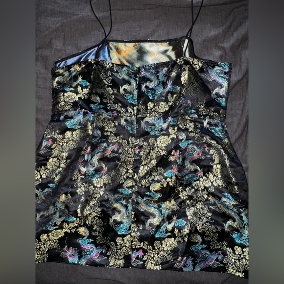 Dragon Pattern Multicolored Mini Dress - Picture 2 of 6